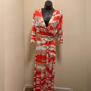 Art deco design dress with beautiful fall colors.
